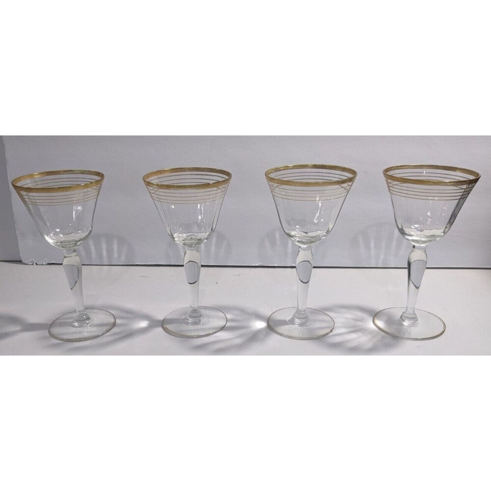 Vintage 1960 West Virginia Glass Cordial Wine Sherry Glasses ~ Set of 4